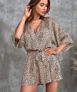 CUPSHE Accs & Clothing Vanda Plunge Pull Over Leopard Jumpsuit