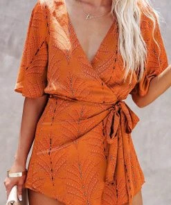 CUPSHE Cover Ups Best Sellers Annamarie Plunge Tie Waist Romper
