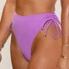 Cupshe Mindful Solids Amethyst Adjustable High Waist Bikini Bottom Bikinis
