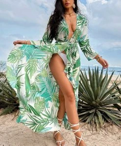 CUPSHE Alba V-neck Ruffle Open Front Cover Up Summer Dresses 2022