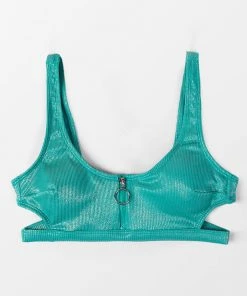 CUPSHE Swimwear UP TO 70% OFF Nataly Zip Front Cut-out Bikini Top