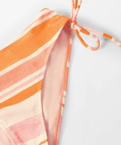 CUPSHE Swimwear UP TO 70% OFF Happy Stripe Tunneled Cutout Bralette And Hipster Set