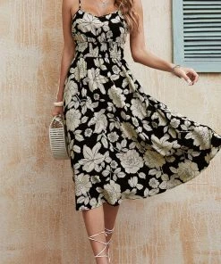 CUPSHE Clarette V-neck Tropical Print Slip A-shape Dress