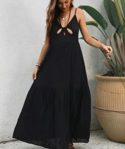 CUPSHE Annabel Halter Neck Slip Ruffle Cover-up Dress