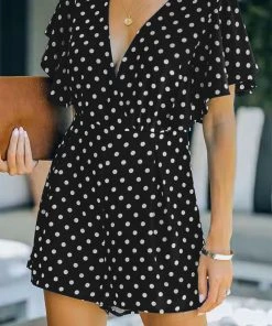 CUPSHE Accs & Clothing Lara Above-the-knee Fitted Dots Jumpsuit