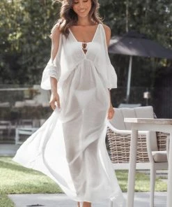 CUPSHE Ellis Plunge Backless Cut Out Split Cover-up Dress Cover Ups