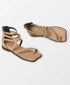 CUPSHE Accs & Clothing Ambrosia Brown Open Toe Flat Sandals