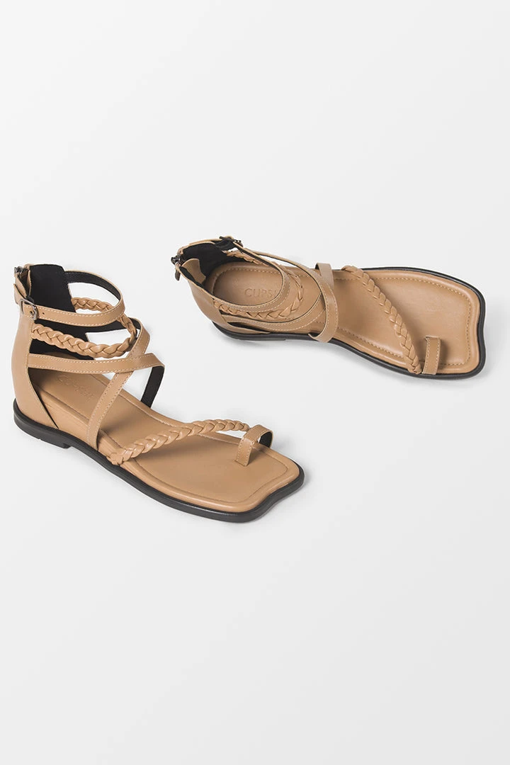 CUPSHE Accs & Clothing Ambrosia Brown Open Toe Flat Sandals