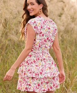 CUPSHE Dresses Cierra Sleeveless Floral Short Dress