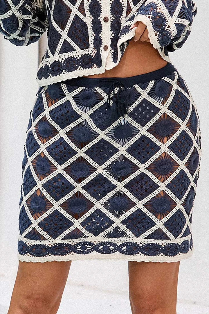 CUPSHE Rosalee Elastic Waist Crochet Skirt Cover Ups