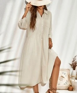 CUPSHE Casual Dresses Constance Shirt Collar Cover-up Dress