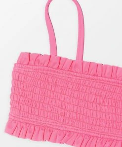 CUPSHE Girls' Floral Impressions Smocked Bandeau And Hipster Set Swimwear UP TO 70% OFF