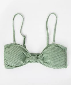 CUPSHE Swimwear UP TO 70% OFF Landry Green Textured Bikini Top