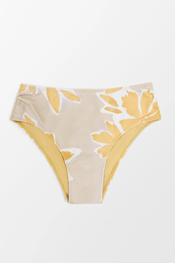 CUPSHE Delicate Expressions Side Shirred Mid Rise Bikini Bottom