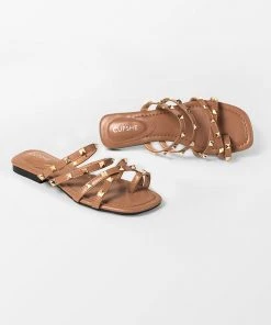 CUPSHE Baja Open Toe Studded Flat Sandals