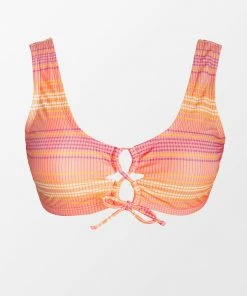 CUPSHE Swimwear UP TO 70% OFF Mercury Stripe Strappy Front Bralette Plus Size Bikini Top