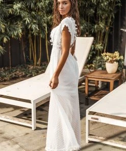 CUPSHE Jenny Pull Over Lace Trims Smocking A-Shape Dress Dresses