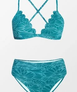 CUPSHE Flourishing Floral Scalloped Bralette And Cheeky High Waist Set