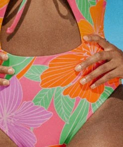 CUPSHE Floral Impressions Tunneled Cutout One Piece Swimsuit One Pieces