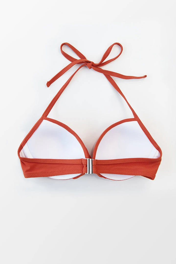 CUPSHE Orange Twist Halter Bikini Top Swimwear UP TO 70% OFF