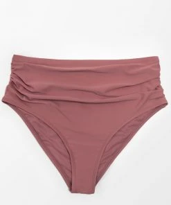 CUPSHE Swimwear BOGO 40% OFF Charmed Romance Pink Shirring Tummy Control Plus Size Bikini Bottom