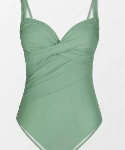 CUPSHE Forest Adventure Solid Wrap Front One Piece Swimsuit