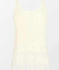 CUPSHE Cover Ups Rebeca Wide Straps Tassel Crochet Cover Up