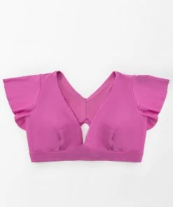 CUPSHE Tinley Ruffle Sleeve Pink Plus Size Bikini Top Swimwear BOGO 40% OFF