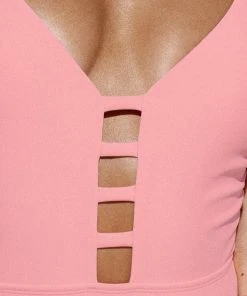 CUPSHE Santorini Solid Strappy Pink One Piece Swimsuit One Pieces