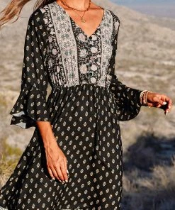 CUPSHE Dresses Palmer V-neck Dolman Sleeve Maxi Dress