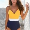 CUPSHE One Pieces Colorblock V-Neck One Piece Swimsuit