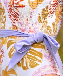 CUPSHE Selah Tropical Smocked One Piece Swimsuit One Pieces