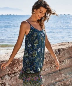 CUPSHE Retro Round Neck Ethnic Print A-Shape Dress