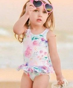 CUPSHE Rose Floral One Piece Swimsuit For Toddler Girls And Girls One Pieces