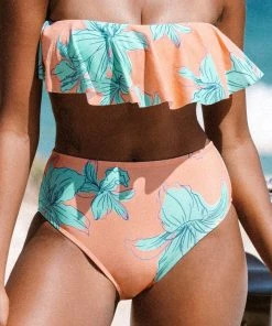 CUPSHE Blooming Flowers Classic High Waist Bikini Bottom