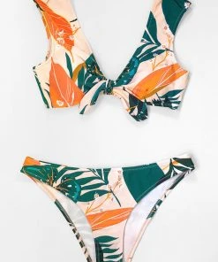 CUPSHE Bright Leafy Print Bikini Bottom Swimwear UP TO 70% OFF