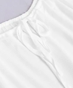 CUPSHE Paloma White Off Shoulder Drawstring Dress Dresses