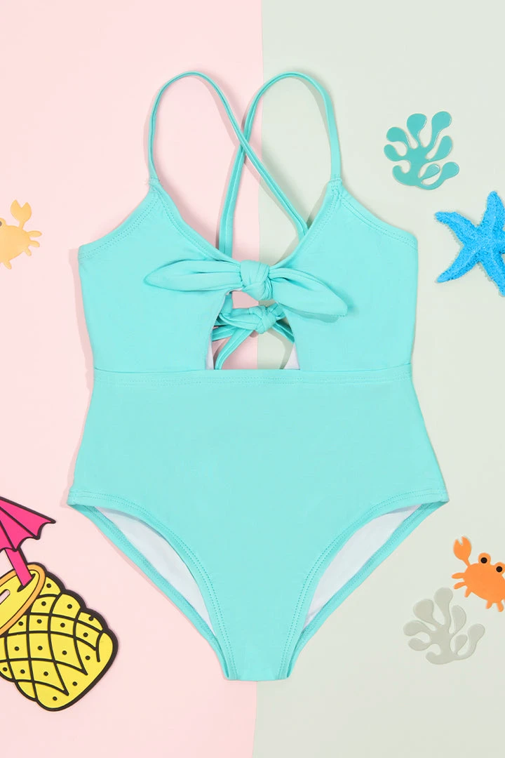 CUPSHE Portofino Escape Bunny Tie Front One Piece Swimsuit For Girls One Pieces