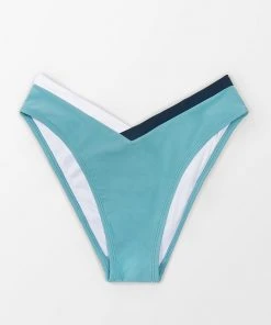 CUPSHE Gracie Contrast Color Mid Waisted Bikini Bottom Bikinis