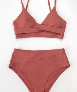 CUPSHE Swimwear BOGO 40% OFF Marsala Twist High Waisted Bikini
