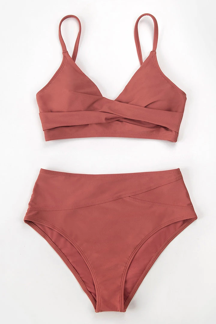 CUPSHE Swimwear BOGO 40% OFF Marsala Twist High Waisted Bikini