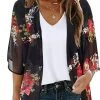 CUPSHE Agatha Open Front Floral Cover Up Cover Ups