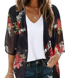 CUPSHE Agatha Open Front Floral Cover Up Cover Ups