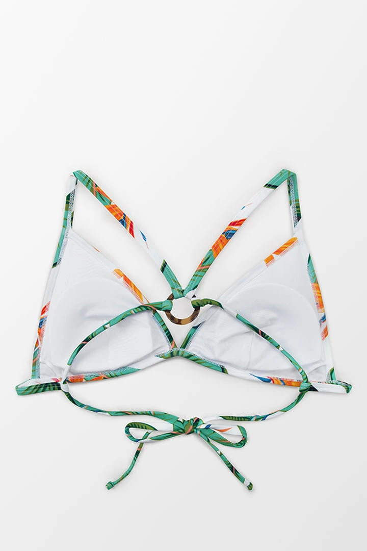 CUPSHE Juniper Leafy Crisscross Bikini Top