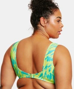 CUPSHE Art Walk Animal Strappy Front Bralette Plus Size Bikini Top