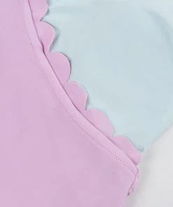 CUPSHE Spring Macaron Scalloped Tummy Control Plus Size One Piece