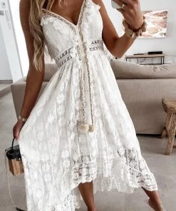 CUPSHE Ariya V-neck Lace Up Slip Dress Dresses