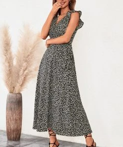 CUPSHE Palizzi Lace Up V-Neck Wrap Dress