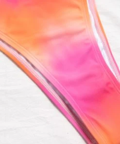 CUPSHE Radiant Sun Ombre Bralette Bikini Top & High Waist Bikini Bottom