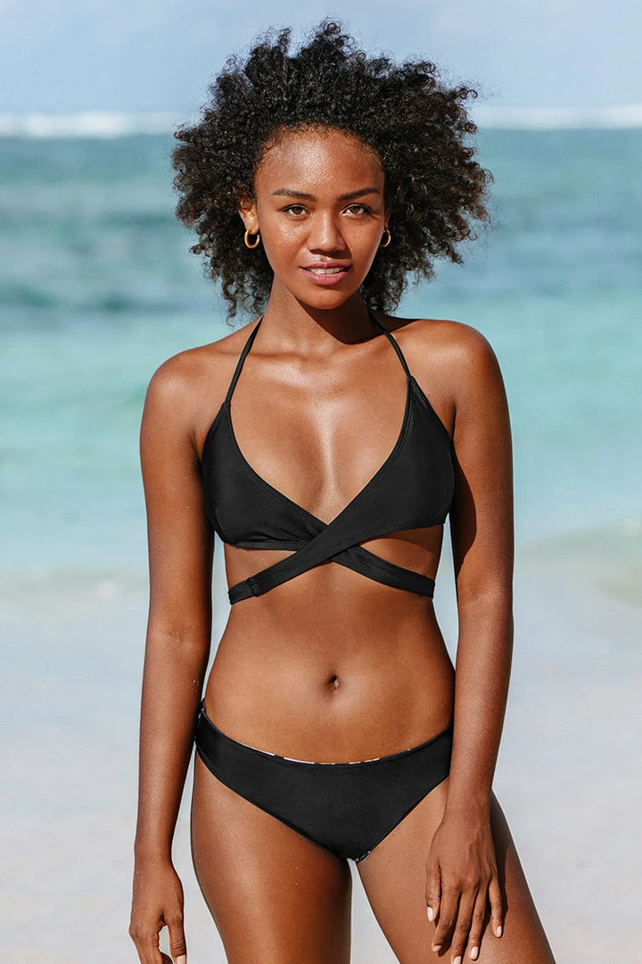 CUPSHE Colette Halter Wrap Low Waist Bikini Bikinis